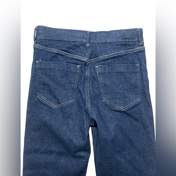 Express High Waisted Dark Wash Wide Leg Cropped Jeans Size 8 Short - Picture 4 of 6